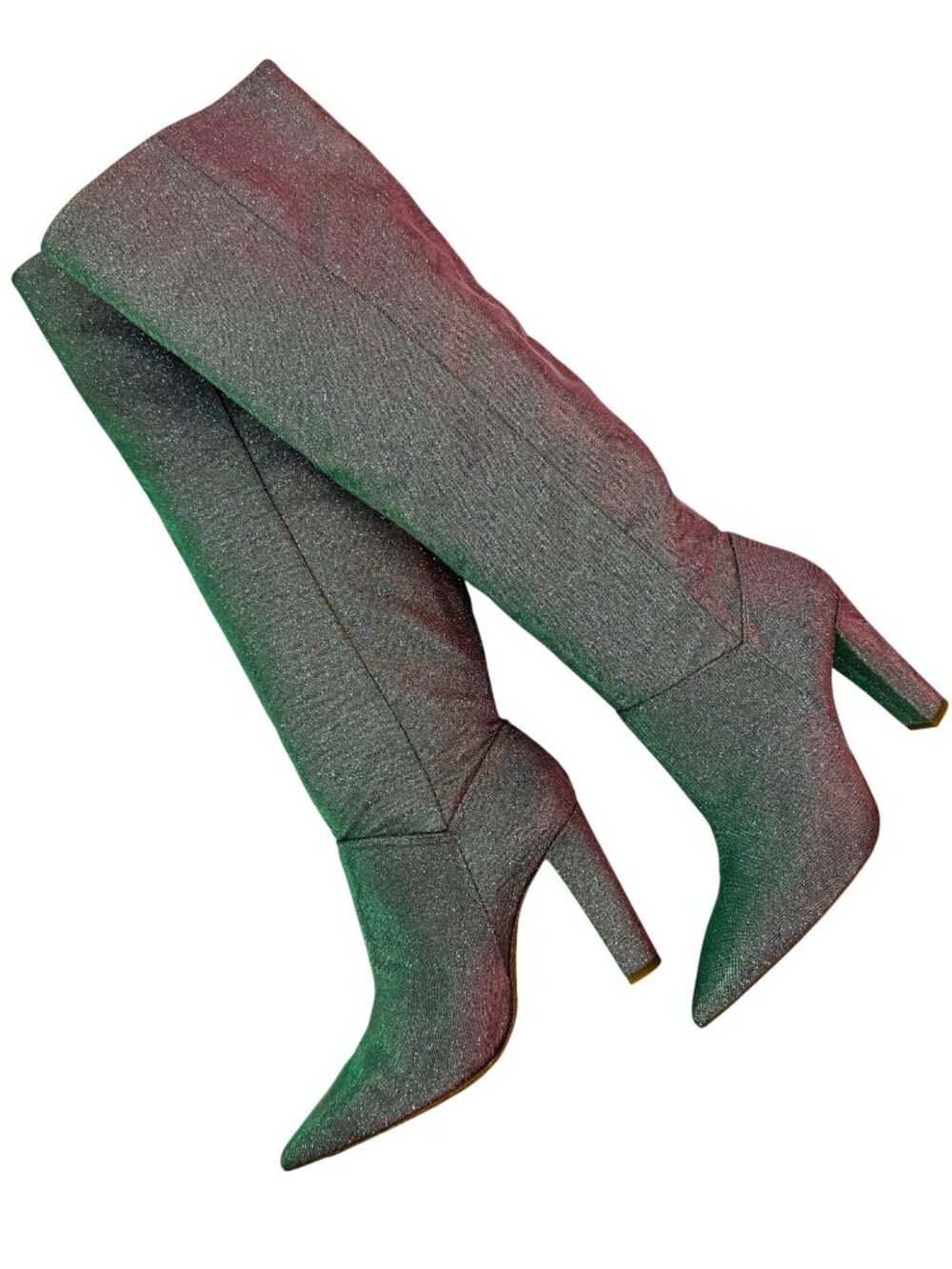 NIB Free People Shimmer Knee High Slouch Boots 10 | Indie Sleaze Glamoratti Y2K - Picture 12 of 16